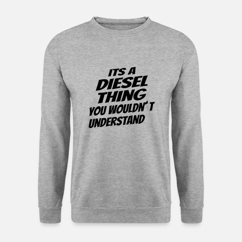 DIESEL MECHANIC / TRUCKER: Diesel Things - Unisex Pullover - Weißgrau meliert