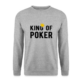 POKER: King of Poker - Unisex Pullover - Weißgrau meliert - Vorne - Alina (178cm) & Michal (187cm)