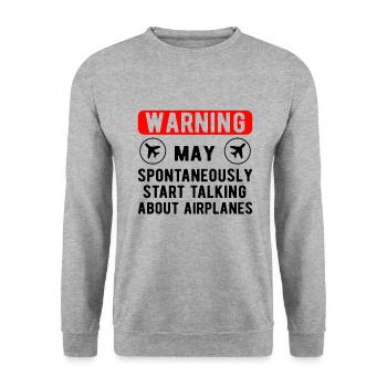 Aviation Airline Pilot Gift parle des avions - Sweat-shirt Unisexe - gris chiné - Devant - Alina (178cm) & Michal (187cm)