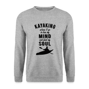 KAYAKING: Kayaking Soul - Unisex Pullover - Weißgrau meliert - Vorne - Alina (178cm) & Michal (187cm)