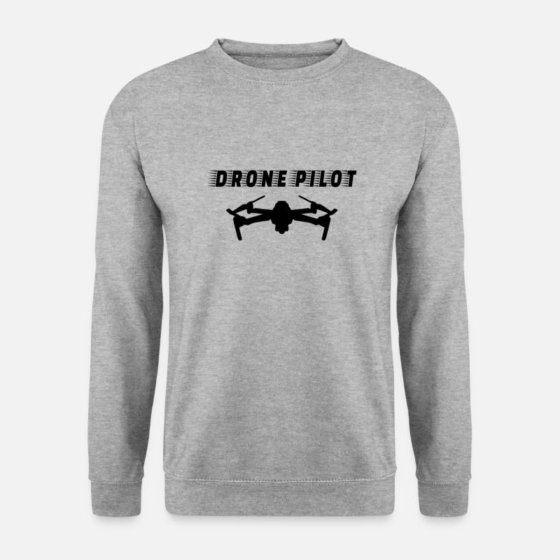 DRONE: Drone Pilot - Unisex Pullover - Weißgrau meliert