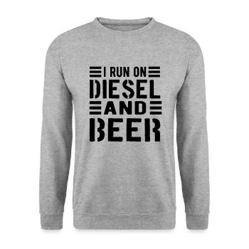 DIESEL MECHANIC / TRUCKER: Diesel and Beer - Unisex Sweatshirt - salt & pepper - Front - Alina (178cm) & Michal (187cm)