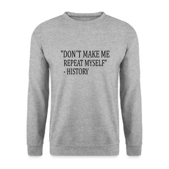 HISTORY: don´t make me repeat myself - Unisex Sweatshirt - salt & pepper - Front - Alina (178cm) & Michal (187cm)
