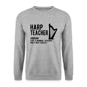 Harp Music Instrument Harp teacher definition - Unisex Pullover - Weißgrau meliert - Vorne - Alina (178cm) & Michal (187cm)