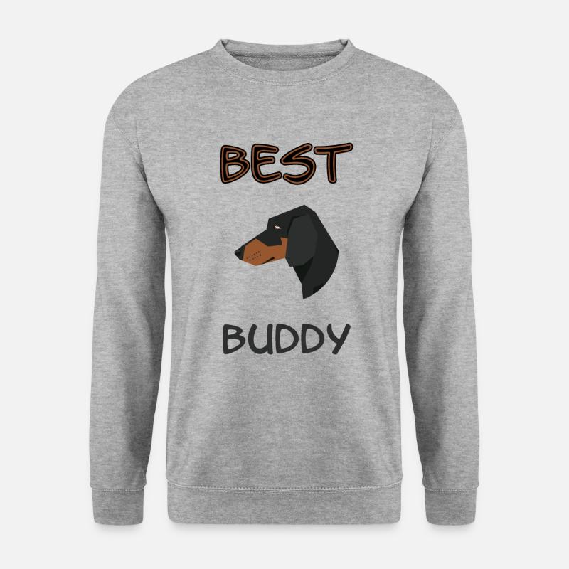 Best Buddy Dackel - Unisex Pullover - Weißgrau meliert
