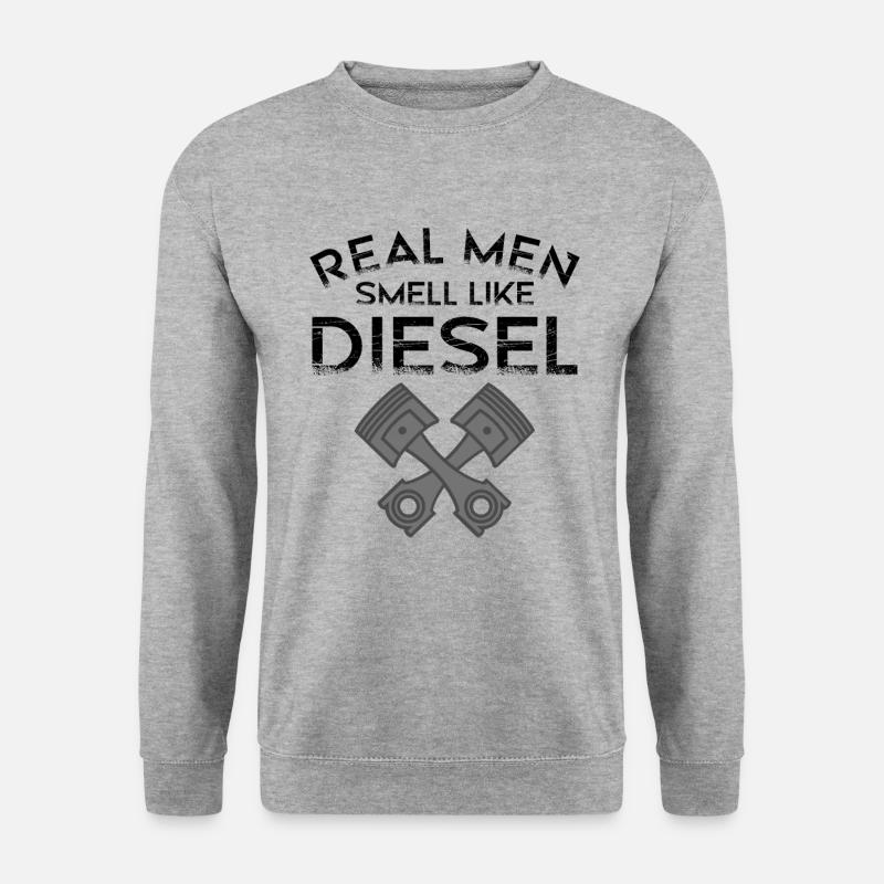 DIESEL MECHANIC /DIESEL TRUCKER smell like Diesel - Unisex Pullover - Weißgrau meliert