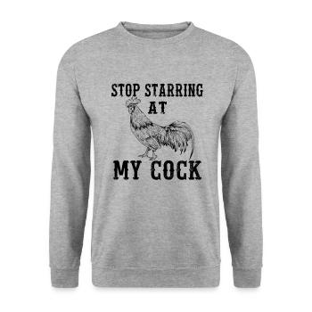 Funny Farmer Chicken Funny Cock Country Farm gift - Unisex Sweatshirt - salt & pepper - Front - Alina (178cm) & Michal (187cm)