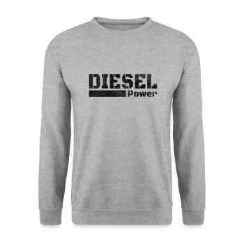 DIESEL MECHANIC / DIESEL TRUCKER Diesel Power - Unisex Sweatshirt - salt & pepper - Front - Alina (178cm) & Michal (187cm)