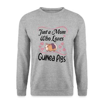 Guinea Pig Guinea PIgs Lover Gift Idea just a Mom - Unisex Sweatshirt - salt & pepper - Front - Alina (178cm) & Michal (187cm)