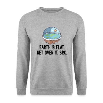 Flat Earth Theory Flat Earth Army Earth - Unisex Pullover - Weißgrau meliert - Vorne - Alina (178cm) & Michal (187cm)