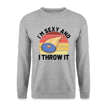 Frisbee Disc Golfing Disc Golfer Discgolf Outdoor - Unisex Pullover - Weißgrau meliert - Vorne - Alina (178cm) & Michal (187cm)