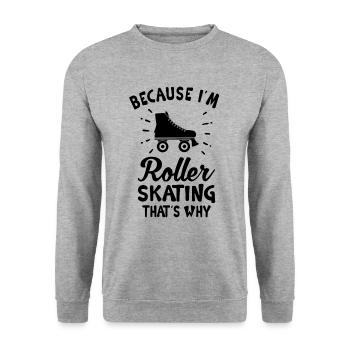 Roller Skate Roller Skating Roller Derby - Unisex Pullover - Weißgrau meliert - Vorne - Alina (178cm) & Michal (187cm)