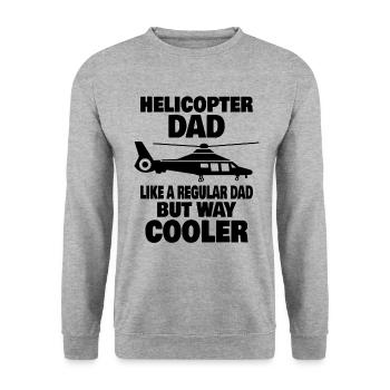 Helicopter Pilot Aviation Helicopter Dad - Unisex Sweatshirt - salt & pepper - Front - Alina (178cm) & Michal (187cm)