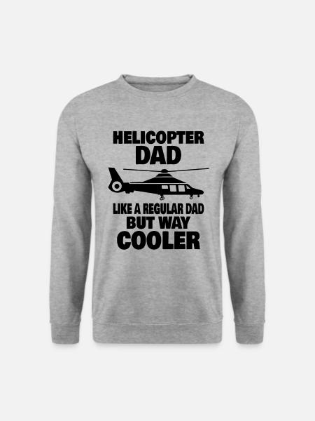 Hubschrauberpilot Luftfahrt Helicopter Dad - Unisex Pullover - Weißgrau meliert