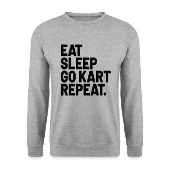 Go Kart Racing Go Kart Cars Go Karting Go-Karter - Unisex Pullover - Weißgrau meliert - Vorne - Alina (178cm) & Michal (187cm)