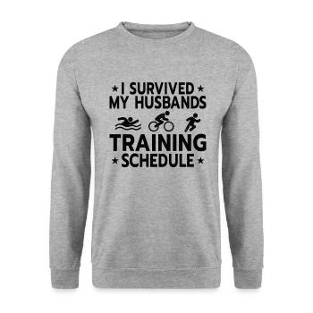 Triathlon Swim Bike Run Triathlete Sport Gift - Unisex Sweatshirt - salt & pepper - Front - Alina (178cm) & Michal (187cm)