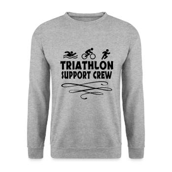 Triathlon Swim Bike Run Triathlete Sport Gift - Unisex Pullover - Weißgrau meliert - Vorne - Alina (178cm) & Michal (187cm)