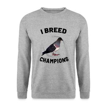 Pigeon Pigeon Racing Pigeon Racer Pigeon Keeper - Unisex Sweatshirt - salt & pepper - Front - Alina (178cm) & Michal (187cm)