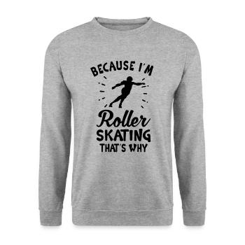 Roller Skate Roller Skating Roller Derby - Unisex Pullover - Weißgrau meliert - Vorne - Alina (178cm) & Michal (187cm)