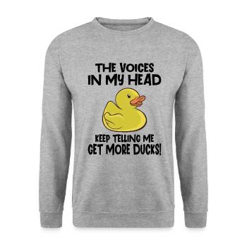 Rubber Duck Ducks Bird Hunt Duck lover Cute Duck - Unisex Sweatshirt - salt & pepper - Front - Alina (178cm) & Michal (187cm)