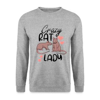 Rat Lover Rat Pet Rodent Mouse Rat Lady gift idea - Unisex Pullover - Weißgrau meliert - Vorne - Alina (178cm) & Michal (187cm)