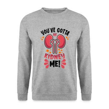 Greffe de rein Maladie rénale du donneur de rein - Sweat-shirt Unisexe - gris chiné - Devant - Alina (178cm) & Michal (187cm)