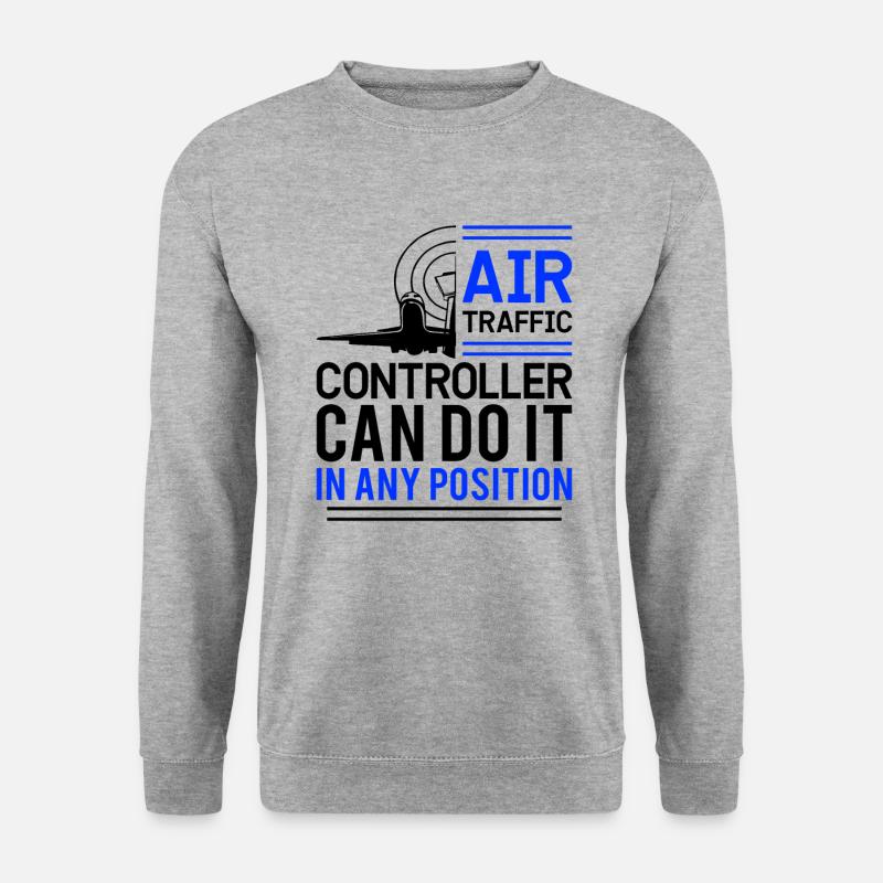 Fluglotse Flugdienst - Unisex Pullover - Weißgrau meliert