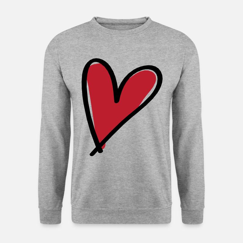 Herz Symbol - Unisex Pullover - Weißgrau meliert