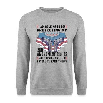 Gun Rights Gun Lover 2nd Change Gun Owners - Unisex Sweatshirt - salt & pepper - Front - Alina (178cm) & Michal (187cm)
