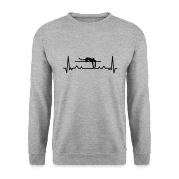 Athlétisme Athlétisme Runner Run Cadeau - Sweat-shirt Unisexe - gris chiné - Devant - Alina (178cm) & Michal (187cm)