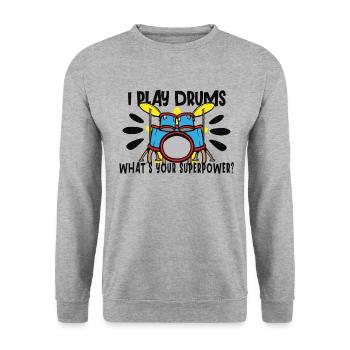 Batteur Batterie Musique Batterie Batterie - Sweat-shirt Unisexe - gris chiné - Devant - Alina (178cm) & Michal (187cm)
