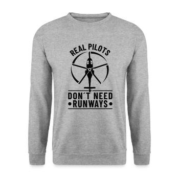 Hélicoptère Pilote Aviation Hélicoptère Papa Compagnie Aérienne - Sweat-shirt Unisexe - gris chiné - Devant - Alina (178cm) & Michal (187cm)