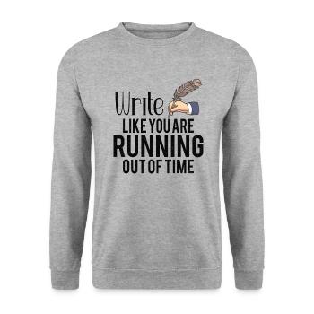 Author Writing Writer Literature - Unisex Sweatshirt - salt & pepper - Front - Alina (178cm) & Michal (187cm)