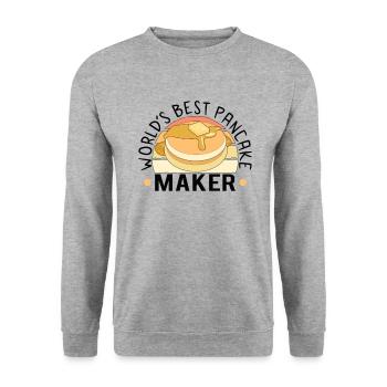 Pancake Maker Pancake Lover Funny Waffle - Unisex Sweatshirt - salt & pepper - Front - Alina (178cm) & Michal (187cm)