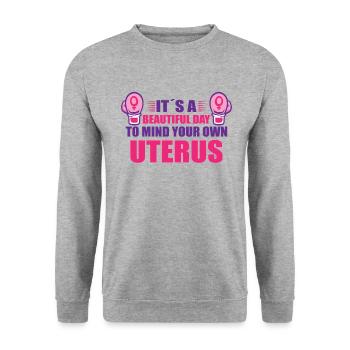 Féminisme Pouvoir des femmes Pro-choix Pro Avortement - Sweat-shirt Unisexe - gris chiné - Devant - Alina (178cm) & Michal (187cm)