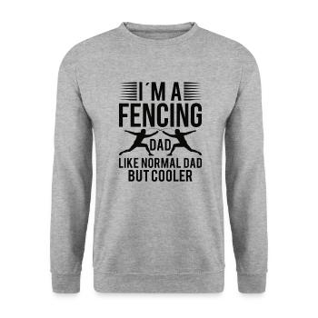 Fechten Vater Fechter Zaun Sohn Tochter - Unisex Pullover - Weißgrau meliert - Vorne - Alina (178cm) & Michal (187cm)