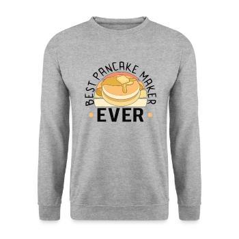 Pancake Maker Pancake Lover Funny Waffle - Unisex Sweatshirt - salt & pepper - Front - Alina (178cm) & Michal (187cm)