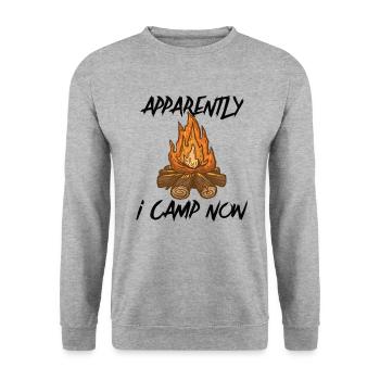Scout Camping Outdoor Campfire Hiking Backpacking - Unisex Sweatshirt - salt & pepper - Front - Alina (178cm) & Michal (187cm)