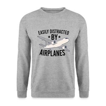Pilot Aviation Airplane Airline Future Pilots - Unisex Pullover - Weißgrau meliert - Vorne - Alina (178cm) & Michal (187cm)