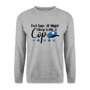 Police Cop Officer Police Office - Unisex Sweatshirt - salt & pepper - Front - Alina (178cm) & Michal (187cm)