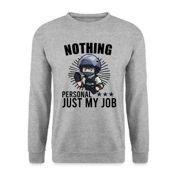 Police Cop Officer Police Office - Unisex Sweatshirt - salt & pepper - Front - Alina (178cm) & Michal (187cm)