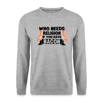 Atheist Atheism Anti-religion Securalism God - Unisex Sweatshirt - salt & pepper - Front - Alina (178cm) & Michal (187cm)