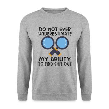 True Crime Murder Spy Crime Intérêt Idée cadeau - Sweat-shirt Unisexe - gris chiné - Devant - Alina (178cm) & Michal (187cm)