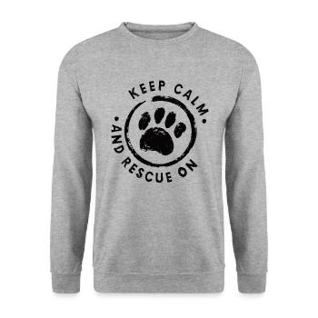 dog rescue animal rescue - Unisex Pullover - Weißgrau meliert - Vorne - Alina (178cm) & Michal (187cm)