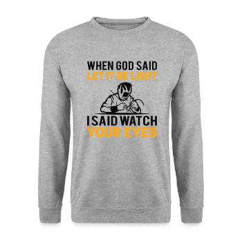 Welder Funny Funny Welding Gift - Unisex Sweatshirt - salt & pepper - Front - Alina (178cm) & Michal (187cm)