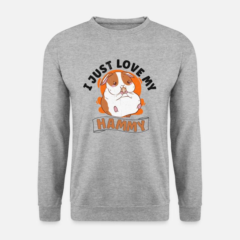 Hamster Fan Hamster Lover Hamsters - Unisex Pullover - Weißgrau meliert