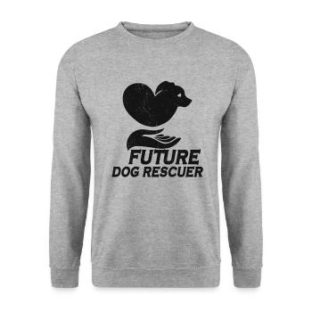 SAUVETAGE DE CHIEN DROITS DES ANIMAUX SAUVETAGE ADOPTION DE CHIENS DE SAUVETAGE - Sweat-shirt Unisexe - gris chiné - Devant - Alina (178cm) & Michal (187cm)