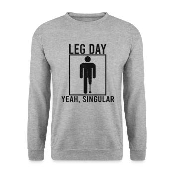 Handicapped Wheelchair Cyborg Leg Arm Amputee - Unisex Pullover - Weißgrau meliert - Vorne - Alina (178cm) & Michal (187cm)