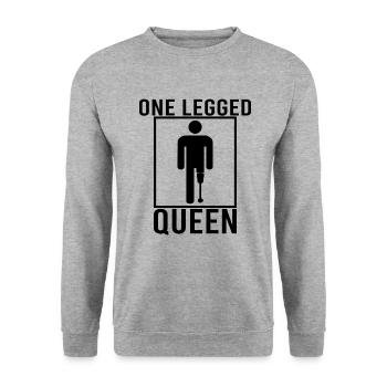 Handicapped Wheelchair Cyborg Leg Arm Amputee - Unisex Sweatshirt - salt & pepper - Front - Alina (178cm) & Michal (187cm)