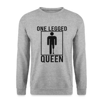 Handicapped Wheelchair Cyborg Leg Arm Amputee - Unisex Sweatshirt - salt & pepper - Front - Alina (178cm) & Michal (187cm)
